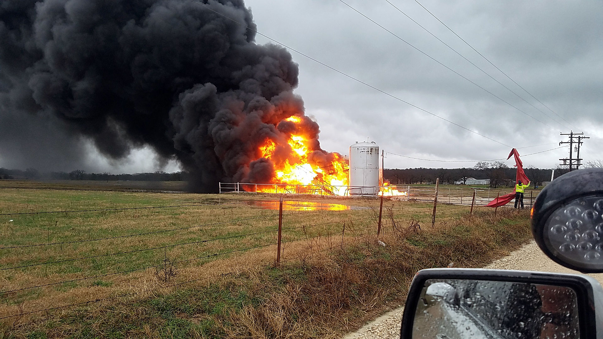 Battery tank fire
